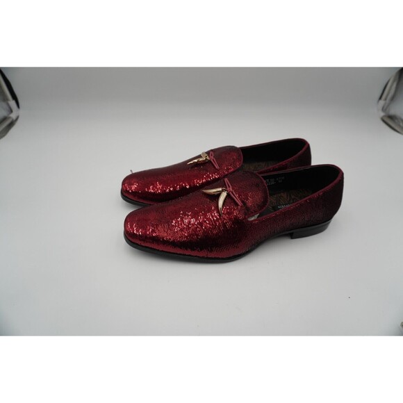 Men's Designer Loafer Shoes Red Sequin After Midnite 6759 Size 12 - Picture 2 of 8